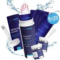 AquaNexo Trinkwassertest Teststreifen 16-in-1 125x + 2 Bakterientests inkl. Pipette/Reagenzglas