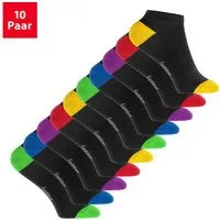 Footstar Sneakersocken Kinder Sneaker Socken (10 Paar) Ferse/Spitze farbig (10-Paar)
