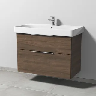 Sanipa 3way Waschtischunterbau zu Geberit Smyle Square Waschtisch mit 2 Auszügen, Eiche-Arizona UM67180