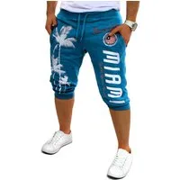 RMK Sweatshorts Herren Bermuda Short 3/4 Hose Kurze Jogginghose Sport Miami Elastikbund mit Tunnelzug