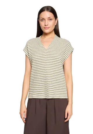 CARTOON - Ringelshirt Khaki - Gr. - 44