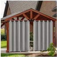BTTO V&G Outdoorgardine Winddicht Balkon Gardinen,Outdoor Vorhang Wetterfest (2 St), verdunkelnd, Unten gewichtete Konstruktion