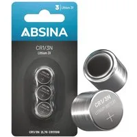 ABSINA 3x CR1/3N Batterie Lithium 3V - lang haltbare Batterie CR11108 Knopfzelle, (3 St)