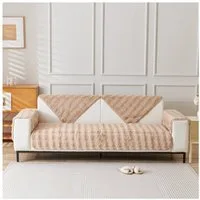 Sunicol Sofabezug Plüsch Dick Sofa Sitzkissenbezug, Couchbezug, Antirutsch, Winter Warme, Superweiche SofaÜberwurf aus Kunstpelz für Wohnzimmer