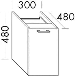 Burgbad Unterschrank System 30 Preisgruppe 4 Sana 480x300x480 Eiche Tabak, WUYK030F6333 WUYK030F6333