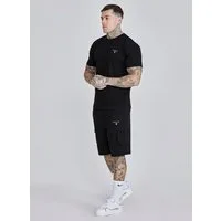 Siksilk T-Shirt & Shorts SikSilk Herren Schwarzes T-Shirt und Shorts Set