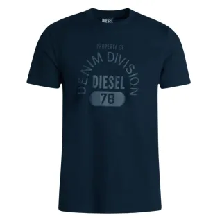 Diesel Property Of Denim Division Logo Marineblaues T-Shirt