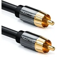 deleyCON deleyCON 10m Subwoofer Kabel Cinch RCA Kabel 2x Cinch Stecker HiFi Audio- & Video-Kabel