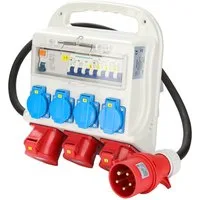 Clanmacy Stromverteiler CEE Adapter Stromverteiler Baustromverteiler Starkstrom Steckdosenverteiler