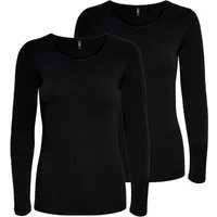 ONLY Langarmshirt Langarmshirt Damen Shirt Schwarz Weiß Longsleeve 1er - 5er Pack