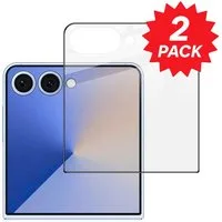 Wigento Handyhülle Für Samsung Galaxy Z Flip7 5G 2x Back Screen 3D Full Schutz Hart Glas, Spar Set 3D Full Display Schutz Glas