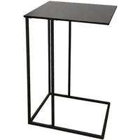 Spetebo Beistelltisch Metall Couchtisch in schwarz 58 x 40 cm (Anazhl, 1-St., Tisch), in C Form