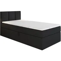 A&J MöbelLand GmbH Boxspringbett Einzelbett NASI mit Bettkasten, Topper und gepolstertem Kopfteil. (Boxspringbett mit Bettkasten und gepolstertem Kopfteil. Inclusive Topper !, TOP ANGEBOT), Länge 208 cm Höhe 106 cm