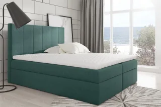Boxspringbett Schlafzimmerbett MARIBEL 120x200cm Stoff Meeresgrün