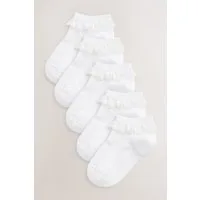 Next Sneakersocken Sneakersocken mit Baumwolle + Rüschen im 5er-Pack (5-Paar)