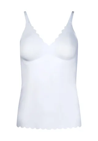 SKINY - Skiny Damen Spaghettishirt herausn. Pads Sensation white - Gr. - 40