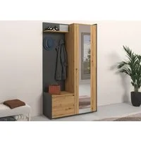 OTTO home Garderobenschrank Kosmo mit Spiegel Maße 118 x 30 cm, Höhe 190 cm, Breite 110 cm