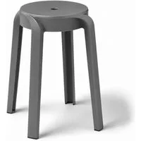 Mojawo Fußhocker Kunststoff-Hocker Grau stapelbar leichter Sitzhocker Innen & Außen