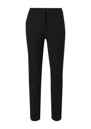 comma - Slim: Hose aus Viskosemix schwarz - Gr. - 34