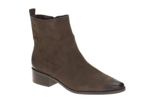 CAPRICE Damen Stiefeletten 25310 Dunkelbraun Nubuck Rei?verschluss Blockabsatz