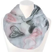 chic4home Loop Voyage Vibes, (1-St. 1-teilig), Damen Loop-Schal Schlauchschal Herzchen Muster