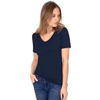 Trigema T-Shirt TRIGEMA V-Shirt aus Baumwolle/Elastan (1-tlg)
