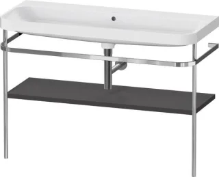 Duravit Happy D.2 Plus c-shaped Set mit Metallkonsole Graphit Supermatt 1175x490x850 mm - HP4839N808 HP4839N80800000