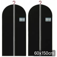 Koopman Kleiderschutzhülle Kleiderhülle Kleidersack 60x150cm 2 er Set (Set, 2 St., Packung) 2er Set, Polyester, Sichtfenster, Schwarz