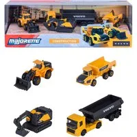 majORETTE Spielzeug-LKW Volvo Geschenkset - Baustellenfahrzeuge 4er, (Set, 4-tlg), exklusiv nur in diesem Set erhältlich: Kipplaster