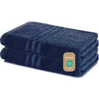 Lavea Duschtuch Elena Frottee Duschtücher Set 70x140 cm Handtücher, 100% Baumwolle (2er Set), Dusch-Handtuch, 500 g/m² Frottier, weich & saugstark, pflegeleicht