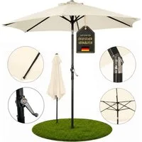 ONDIS24 Marktschirm 1,8 Meter Sonnenschutz Sonnenschirm mit Kurbel, Knick-Gelenk, 100% Polyester (160g/m)