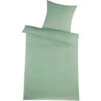 Carpe Sonno Bettwäsche 135x200 Mikrofaser Bettwäsche Set Soft Sommer Reißverschluss Bettwaren, Polyester, 2 teilig, Ganzjahres Bettwäsche Pflegeleicht Bettwaren Grün gemustert