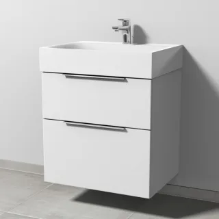 Sanipa 3way Waschtischunterbau zu Kaldewei Silenio Waschtisch mit 2 Auszügen, Weiß-Soft UM45543