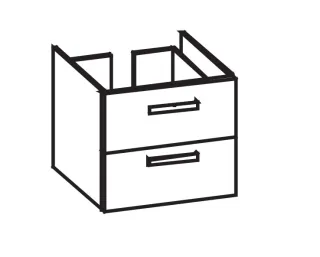 Artiqua 413 Waschtischunterschrank für Xeno 126260 Oxid Hellgrau quer, 413-WU2L-K94-7183-721 413-WU2L-K94-7183-721