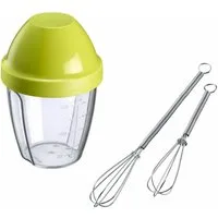 WESTMARK Dressing Shaker Set 3-tlg.: 2 Mini-Schneebesen + 1 Schüttelbecher (0,25 l), PP, PE, SAN, Edelstahl