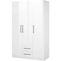 OTTO home Kleiderschrank Sylt Schlafzimmerschrank Garderobe Schrank hochglanz (hochwertige schwarze Metallgriffe) Drehtürenschrank mit perfekter Innenausstattung, Breite 120cm