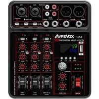 nsihing Mischpult 4-Kanal Mini-Mixer - Live/Studio DJ Mixer, Kompaktes Mischpult, mit Bluetooth und USB-Recording