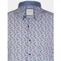 Haupt Kurzarmhemd Modern Fit Kurzarm Baumwoll-Herrenhemd Allover-Muster Multicolor