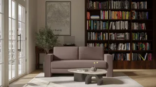 BRUNO Schlafsofa 160cm in Braun | Schmal | stabiles Massivholz & Boxspringkomfort