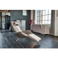 KAWOLA Relaxliege CAVAL Sessel Leder - Komfort & Entspannung - Wohnzimmer, Echtleder, Edelstahl, hohe Ergonomie für maximalen Komfort