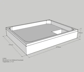 Neuesbad Wannenträger für Kaldewei Duschplan 90x110x6,5 SD21822