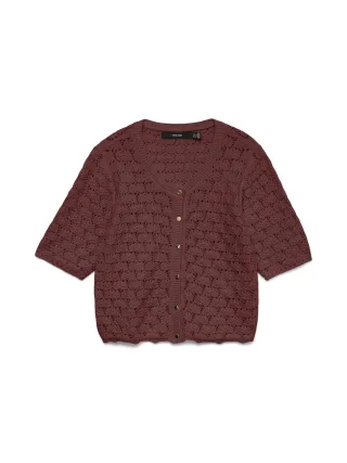 VERO MODA - VMKORA 2/4 O-NECK BUTTON CARDIGAN Braun - Gr. - XS