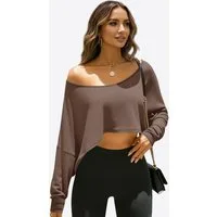 Imily Bela T-Shirt Damen Schulterfrei Kurzbluse (Packung, 1-tlg., 1per-Pack) Fledermausärmel