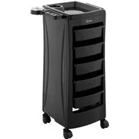 Physa Rollwagen Rollbarer Friseurtrolley Friseurwagen Kosmetikwagen 5 Schubladen 10 kg