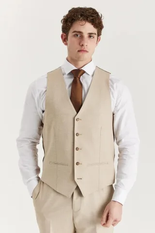 Beige leichte Weste für Herren für Sommerhochzeiten und Partys