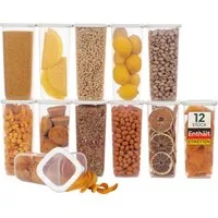 uandu home Vorratsdose Vorratsdosen mit Deckel Luftdicht, Vorratsbehälter Set, BPA Frei, (Vorratsbehälter Set, Aufbewahrungsbox Küche, Luftdichte Aufbewahrungsbox im Set inkl. 80 Etiketten, BPA Frei Kunststoff, Vorratsbehälter Set, Vorratsdosen für a