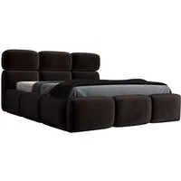 A&J MöbelLand GmbH Polsterbett MAROKO-OM mit Bettkasten und Lattenrost. (Bett mit Kopfteil. Lattenrost und Bettkasten Inclusive! Viele Varianten zur Auswahl – wählen Sie Größe und Farbe!, TOP ANGEBOT), Länge:220 cm Höhe Kopfteil: 100 cm