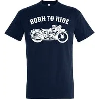 Youth Designz Print-Shirt Born To Ride Herren T-Shirt Biker Motorrad mit modischem Spruch Print