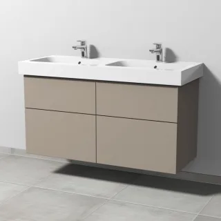 Sanipa 3way Waschtischunterbau zu Geberit iCon Waschtisch mit 4 Auszügen, Sandgrau-Matt SF65667