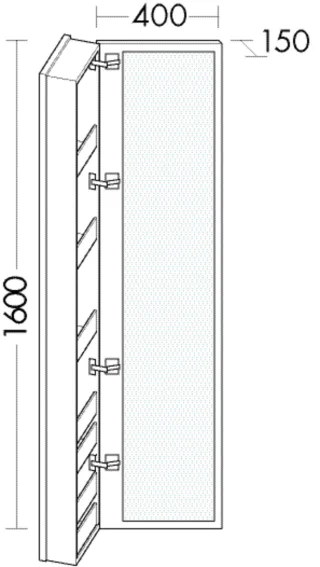 Burgbad Ganzkörperspiegel Bel Lack Matt 1610x410x150 Schwarz Matt, SPCB040RF2086 SPCB040RF2086